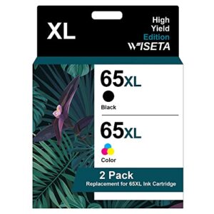 65xl black/tri-color ink cartridge (2-pack) remanufactured replacement for hp 65xl 65 xl work with envy 5058 5055 5034 5032 5030 5014 5012, deskjet 3755 2655 2624 3758 3720 printer | n9k04an, n9k03an