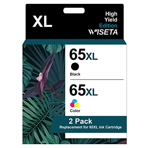 65XL Black/Tri-Color Ink Cartridge (2-Pack) Remanufactured Replacement for HP 65XL 65 XL Work with Envy 5058 5055 5034 5032 5030 5014 5012, DeskJet 3755 2655 2624 3758 3720 Printer | N9K04AN, N9K03AN