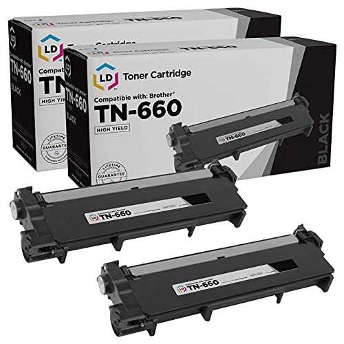 LD Compatible Toner Cartridge Replacement for Brother TN660 TN-660 TN 660 TN630 High Yield use in HL-L2380DW HL-L2300D DCP-L2540DW L2540DW MFC-L2700DW MFC-L2685DW MFCL2700DW (Black, 2-Pack)