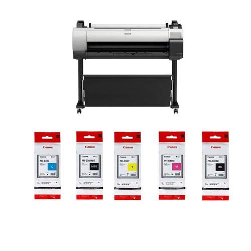 Canon imagePROGRAF TA-30 5-Color 36" Large Format Printer - with Ink Bundle PFI-030 Pigment Matte Black Ink Tank, 55ml / PFI-030BK Black/PFI-030 Cyan/PFI-030 Magenta/PFI-030 Yellow