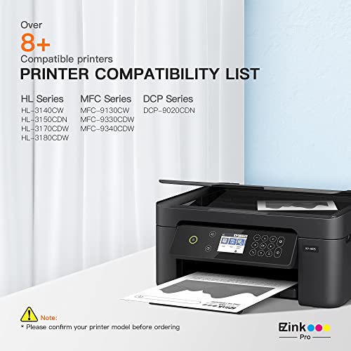 E-Z Ink Pro Compatible Toner Cartridges Replacement for Brother TN221 TN225 to Use with HL-3170CDW MFC-9130CW MFC-9330CDW HL-3180CDW HL-3140CW Printer (2 Black, 1 Cyan, 1 Magenta, 1 Yellow, 5 Pack)
