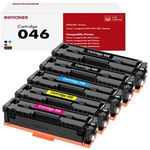 046 046h mf733cdw 5-color toner cartridge set replacement for canon 046 046h toner cartridge for canon color imageclass mf733cdw mf731cdw mf735cdw lbp654cdw laser printer (5-pack)