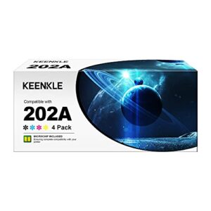 keenkle 202a 202x compatible hp 202a cf500a toner cartridge replacement to use with hp color pro mfp m281fdw m281cdw m254dw m281fdn m254 m281 m280nw printer (black cyan yellow magenta, 4-pack)