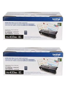 brother genuine tn433bk 2-pack high yield black toner cartridge with approximately 4,500 page yield/cartridge