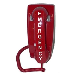 Emergency Wall Telephone Pre-programmed to Auto Dial 911 - RED