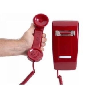 Emergency Wall Telephone Pre-programmed to Auto Dial 911 - RED