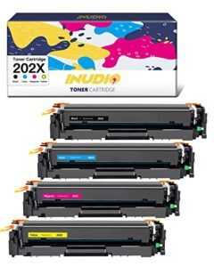 202x 202a toner cartridge 4 pack replacement for hp 202x 202a cf500x cf500a compatible with color pro mfp m281fdw m254dw m281cdw m254nw m281fdn m254 m281 printer (black cyan magenta yellow)