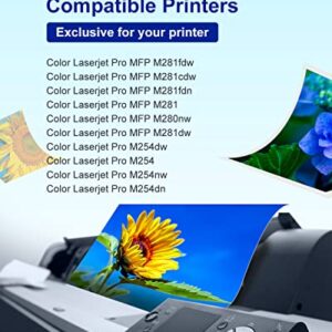 202X 202A Toner Cartridge 4 Pack Replacement for HP 202X 202A CF500X CF500A Compatible with Color Pro MFP M281fdw M254dw M281cdw M254nw M281fdn M254 M281 Printer (Black Cyan Magenta Yellow)