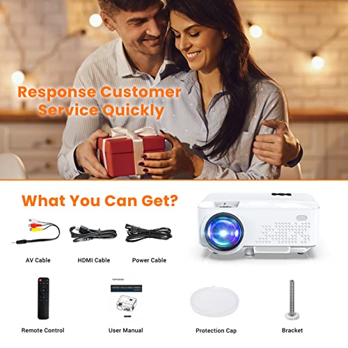 VYSER Projector, 7500L Outdoor Portable Projector with WiFi, 240" Display Full HD 1080P Home Theater Movie Projector, Wireless Smart Connection Compatible with Phone/TV Stick/USB/HDMI/VGA/AV/SD