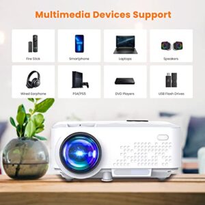 VYSER Projector, 7500L Outdoor Portable Projector with WiFi, 240" Display Full HD 1080P Home Theater Movie Projector, Wireless Smart Connection Compatible with Phone/TV Stick/USB/HDMI/VGA/AV/SD