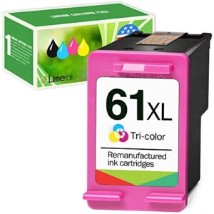 limeink remanufactured ink cartridge replacement 61xl high yield for hp 1000 1010 1050 1055 1510 1512 2000 2050 2510 2512 2514 2540 2542 2543 2549 3000 3050 3050a 3051a 3052a 3052a 3054a envy -1 color