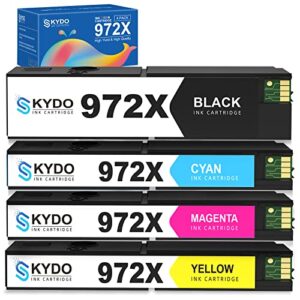972x ink cartridge compatible replacement for hp 972x 972 972a work with pagewide pro 477dw 577dw 577z 552dw 452dn 452dw 477dn p55250dw printers (black & cyan magenta yellow) 4 pack combo
