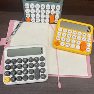 Calculators, Benkaim Desk Calculator,Basic Standard Calculator,12 Digit Large LCD Display Big Button Calculator for School, Home & Business Use(Beige)