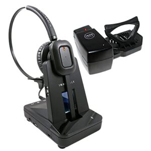 wireless headset for desk phone with remote hook on and off handset lifter, 300 feet mobility 8 hours talking (explorer)