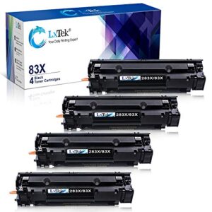 lxtek compatible toner cartridge replacement for hp 83x cf283x 83a cf283a to compatible with laserjet pro m201dw m201n m201 m125 m125nw m127fn m127fw m225dn m225dw laser printers (4-black, high-yield)