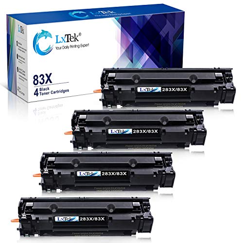 LxTek Compatible Toner Cartridge Replacement for HP 83X CF283X 83A CF283A to compatible with Laserjet Pro M201dw M201n M201 M125 M125nw M127fn M127fw M225dn M225dw Laser Printers (4-Black, High-Yield)