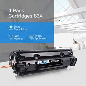 LxTek Compatible Toner Cartridge Replacement for HP 83X CF283X 83A CF283A to compatible with Laserjet Pro M201dw M201n M201 M125 M125nw M127fn M127fw M225dn M225dw Laser Printers (4-Black, High-Yield)