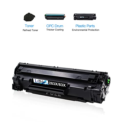 LxTek Compatible Toner Cartridge Replacement for HP 83X CF283X 83A CF283A to compatible with Laserjet Pro M201dw M201n M201 M125 M125nw M127fn M127fw M225dn M225dw Laser Printers (4-Black, High-Yield)