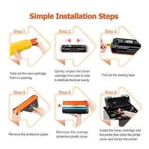 JC Toner Compatible for 304A CC530A CC531A CC532A CC533A Toner Cartridges for use with Color LaserJet CP2025 CP2025dn;imageCLASS MF726Cdw LBP7660Cdn MF8350Cdn (Black Cyan Yellow Magenta)