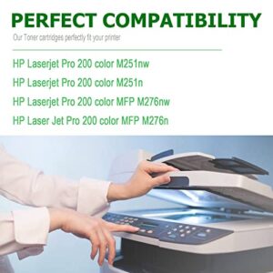 4-Pack Compatible HP 131A Black,Cyan, Magenta, Yellow Toner Cartridges Works with HP Pro 200 Color MFP M276nw,M251n,M251nw,M276n Printer Ink