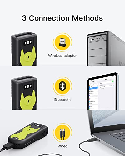 Inateck Bluetooth Scanner 2D Barcode Scanner 2.4Ghz USB Adapter, Screen Scanning, Exclusive Shortcuts, BCST-42