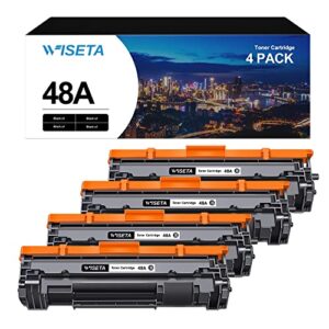 48A Toner Cartridge Black - Compatible CF248A Toner Cartridge Replacement for HP 48A Compatible with Laserjet Pro M15w Toner Laserjet Pro M29w M28w M30w M31w MFP M28a M29a M15a M16w Printer (4 Black)