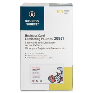 business source 5 mil business card laminating pouches (20861)