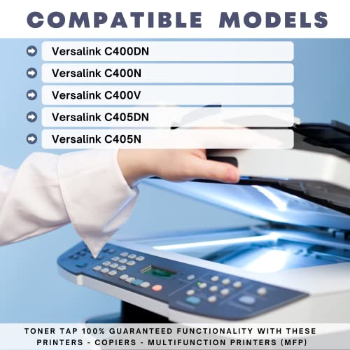 Toner Tap Extra High Yield for VersaLink C400 C405 C400D C400DN C405DN C405N C405MFP (4-Pack Bundle) Remanufactured 106R03524 106R03526 106R03527 106R03525 Cartridge Replacements