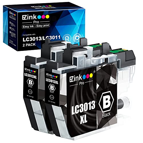 E-Z Ink Pro LC3013BK LC3011BK Compatible Ink Cartridge Replacement for Brother LC3013 LC3011 LC-3013 Compatible with MFC-J491DW MFC-J497DW MFC-J895DW MFC-J690DW (2 Black)