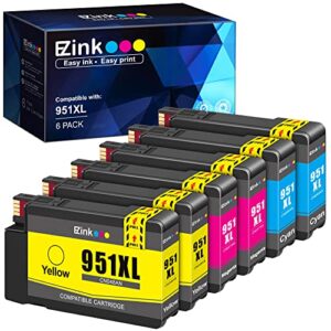 e-z ink (tm compatible ink cartridge replacement for hp 950xl 951xl 950 xl 951 xl to use with officejet pro 8610 8600 8615 8620 8625 8100 276dw 251dw (2 cyan, 2 magenta, 2 yellow, 6 pack)