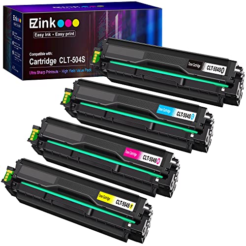 E-Z Ink (TM) Compatible Toner Cartridge Replacement for Samsung 504 504S CLT-K504S CLT-504S CLT-M504S CLT-C504S CLT-Y504S to Use with SL-C1860FW SL-C1810W CLP-415NW CLX-4195FW Printer Tray (4 Pack)