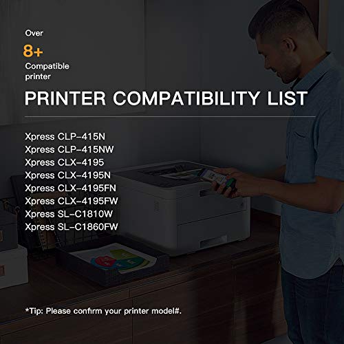 E-Z Ink (TM) Compatible Toner Cartridge Replacement for Samsung 504 504S CLT-K504S CLT-504S CLT-M504S CLT-C504S CLT-Y504S to Use with SL-C1860FW SL-C1810W CLP-415NW CLX-4195FW Printer Tray (4 Pack)