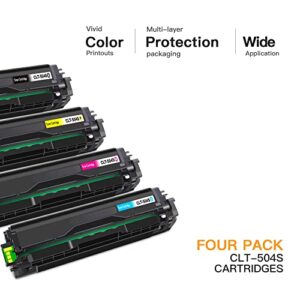 E-Z Ink (TM) Compatible Toner Cartridge Replacement for Samsung 504 504S CLT-K504S CLT-504S CLT-M504S CLT-C504S CLT-Y504S to Use with SL-C1860FW SL-C1810W CLP-415NW CLX-4195FW Printer Tray (4 Pack)