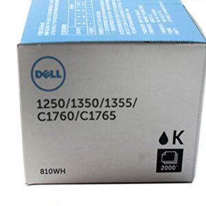 Dell 810WH 1250 1350 1355 C1760 C1765 Toner Cartridge (Black) in Retail Packaging, 1 Size