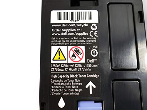 Dell 810WH 1250 1350 1355 C1760 C1765 Toner Cartridge (Black) in Retail Packaging, 1 Size