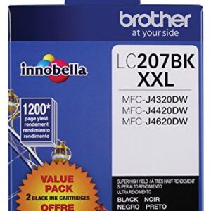 Brother Printer LC2072PKS Multi Pack Ink Cartridge, Black - Pack of 2