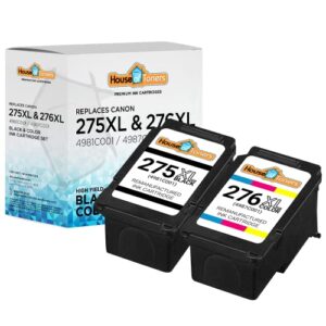 houseoftoners remanufactured ink cartridge replacement for canon pg-275xl 275 xl cl-276xl 276 xl for pixma ts3520 ts3522 tr4720 (1 black, 1 color)