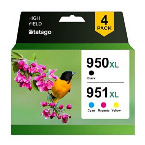 950xl ink cartridges replacement for hp 950xl 951xl combo pack use with hp officejet pro 8600 8610 8620 8100 8630 8660 8640 8615 8625 276dw 251dw 271dw printer (4-pack)