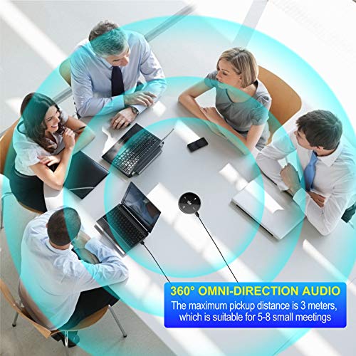 Upgrated USB Conference Microphone with Speaker,Laptop Omnidirectional Computer Mic with Touch-Sensor to Mute/Volume,for Zoom Meetings,Skype,VoIP Call,Interview,Christmas Stocking Stuffers Gifts