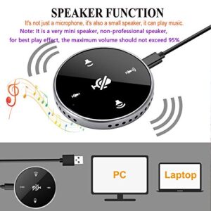 Upgrated USB Conference Microphone with Speaker,Laptop Omnidirectional Computer Mic with Touch-Sensor to Mute/Volume,for Zoom Meetings,Skype,VoIP Call,Interview,Christmas Stocking Stuffers Gifts