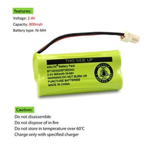 Kruta BT166342 BT266342 Battery 2.4V 800mah Replacement Battery Pack Compatible with for BT183342 BT283342 BT162342 BT262342 VTech CS6114 CS6419 CS6719 at&T EL52300 CL80111 Cordless Phone (Pack 4)