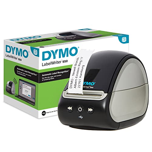 DYMO LabelWriter 550 Label Printer | labelmaker with Direct Thermal Printing | Automatic Label Recognition | Prints Address Labels, Shipping Labels, Barcode Labels and More | EU Plug