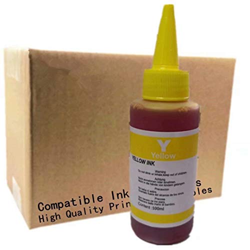 Printer Ink Dye Ink Black/Cyan/Magenta/Yellow Refill Ink Kits Suit for Eposn for Canon for HP for Brother for Lexmark for Samsung for Dell for Kodak All Inkjet Printer (100ML 1Set 4 Pcs)