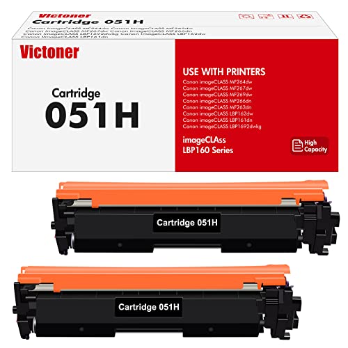 051H Toner Cartridge 2-Pack Compatible Replacement for Canon 051H 051 CRG051 for Canon imageCLASS MF269dw MF264dw MF267dw MF266dn MF263dn LBP161dn LBP162dw LBP1692dwkg Printer (Black)