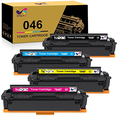 ONLYU Compatible Toner Cartridge Replacement for Canon 046 046H CRG-046H for Color ImageCLASS MF733Cdw MF731Cdw MF735Cdw LBP654Cdw MF733 MF731 Printer Ink (Black Cyan Magenta Yellow, 4 Pack)