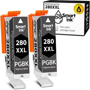 smart ink compatible ink cartridge replacement for canon pgi-280xxl 280 xxl pgi280 to use with tr8520 ts9120 ts6120 tr7520 ts6220 ts6320 ts8220 ts8120 ts8320 ts702 (2 pgbk, pigment black pack combo)