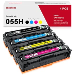 055h 055 mf743cdw toner cartridge replacement for canon 055h 055 high capacity imageclass mf743cdw mf741cdw mf745cdw mf746cdw lbp664cdw toner printer(black, cyan, yellow, magenta, 4-pack)