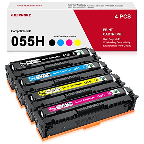 055H 055 MF743cdw Toner Cartridge Replacement for Canon 055H 055 High Capacity Imageclass MF743cdw MF741cdw MF745Cdw MF746Cdw LBP664Cdw Toner Printer(Black, Cyan, Yellow, Magenta, 4-Pack)