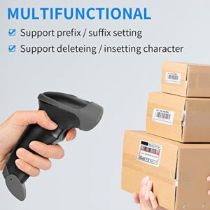 328 Feet Distance 1D CCD Wireless Bar Code Scanner for for PC Computers, UNIDEEPLY 2 in 1 (433MHZ Wireless & USB Wired) Automatic Barcode Reader Handheld USB Receiver for Store Supermarket, Warehouse