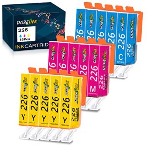 doreink compatible 226 cli226 ink cartridge replacement for canon pixma mg5220 mg5320 mx882 mg6120 mg6220 mx892 mg5300 mg8120 mx880 mx712 (5 cyan, 5 yellow, 5 magenta) 15pack